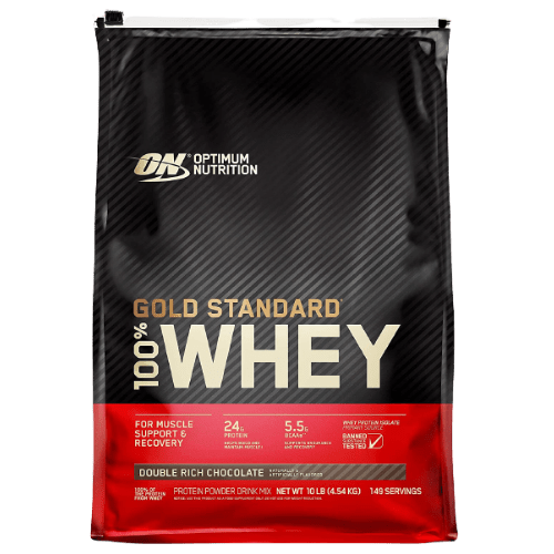 Optimum Nutrition (ON) Gold Standard 100% Whey Protein, Double Rich Chocolate, 10 Lbs
