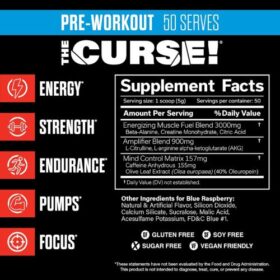 The Curse Pre-Workout supplement facts