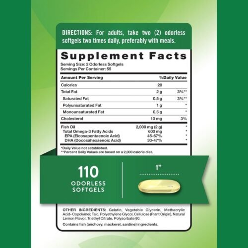 Nature's Truth Fish Oil Capsule supplement facts