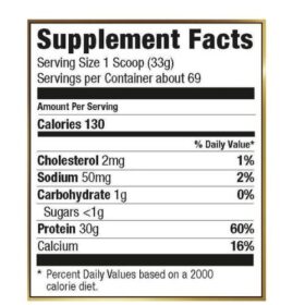 Ultimate Nutrition Iso Sensation 93 supplement facts