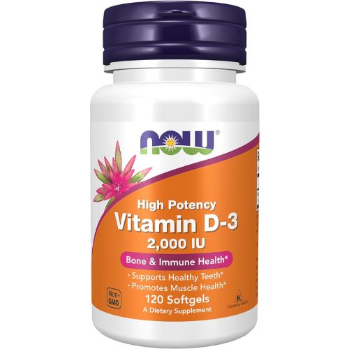 NOW Vitamin D3 (50 mcg) 2000 IU -120 Softgels