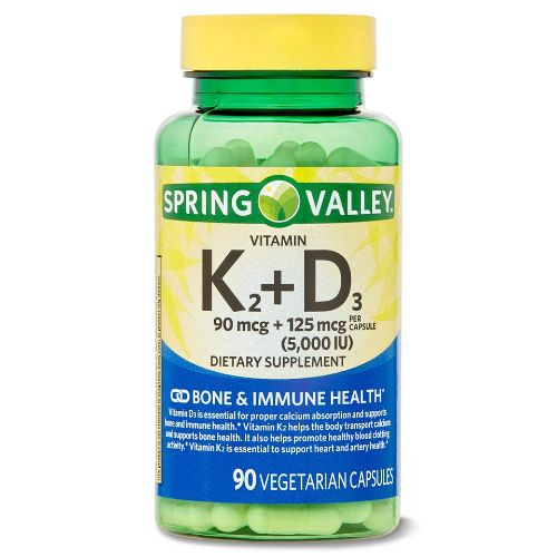 Spring Valley Vitamin K2 (90mcg) + D3 (125mcg) 90 Capsule