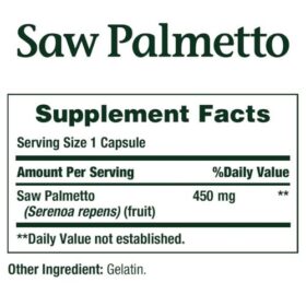 Nature's Bounty Saw Palmetto Supplement Facts