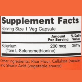NOW Selenium 200 mcg Supplement Facts