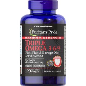 Puritan's Pride Triple Omega 3-6-9 Fish, Flax & Borage Oils (120 Softgels)