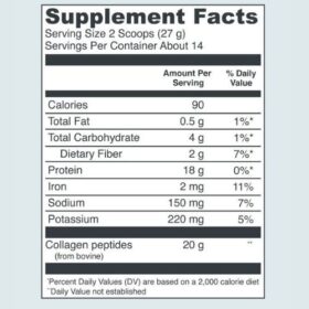 Vital Proteins Chocolate Collagen Peptides supplement facts