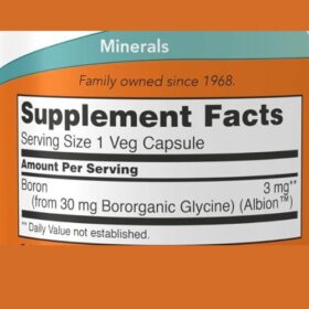 NOW Foods Boron 3 mg Supplement Facts