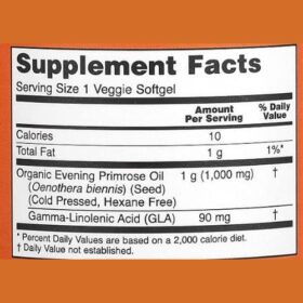 NOW Foods Evening Primrose Oil 1000 mg Capsule Supplement Facts