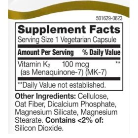 21st Century Vitamin K2 100 Mcg Supplement Facts