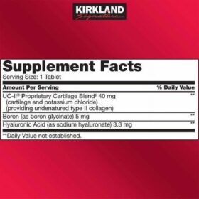 Kirkland Triple Action Joint Health in supplement facts