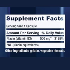 Life Extension Niacin 500 mg supplement facts