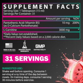 Nutrex Liquid Carnitine 3000 Supplement facts