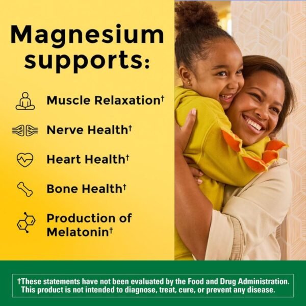 Nature Made Magnesium Glycinate 200 mg Capsules supplement facts