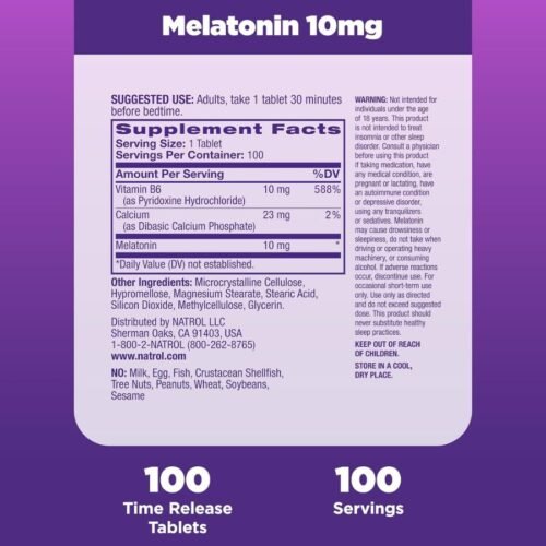 Natrol Advanced Sleep Melatonin 10mg(100 Tablets)  Price in Dhaka