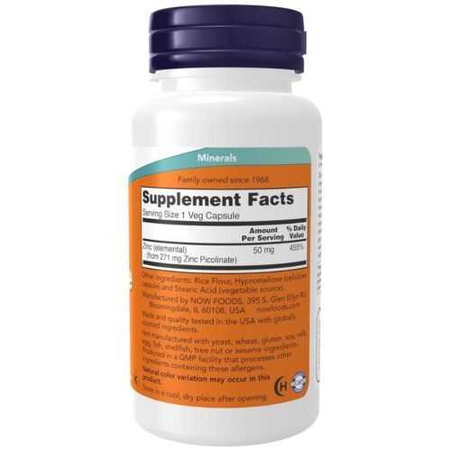 NOW Foods Supplements, Zinc Picolinate 50 mg(120 Capsules) price in Bangladesh