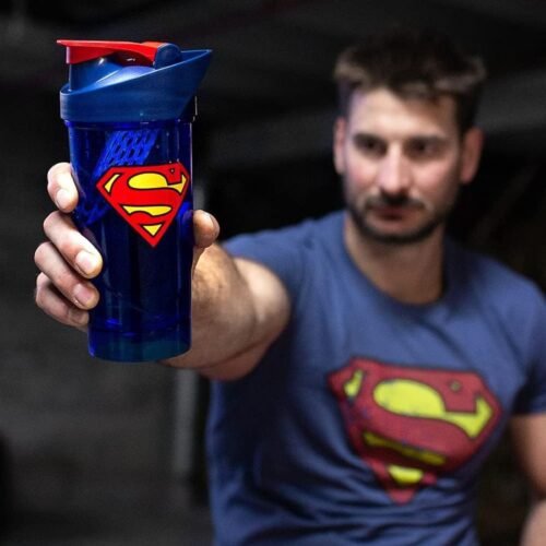SmartShake Lite Justice League Superman Protein Shaker Bottle (600ml)